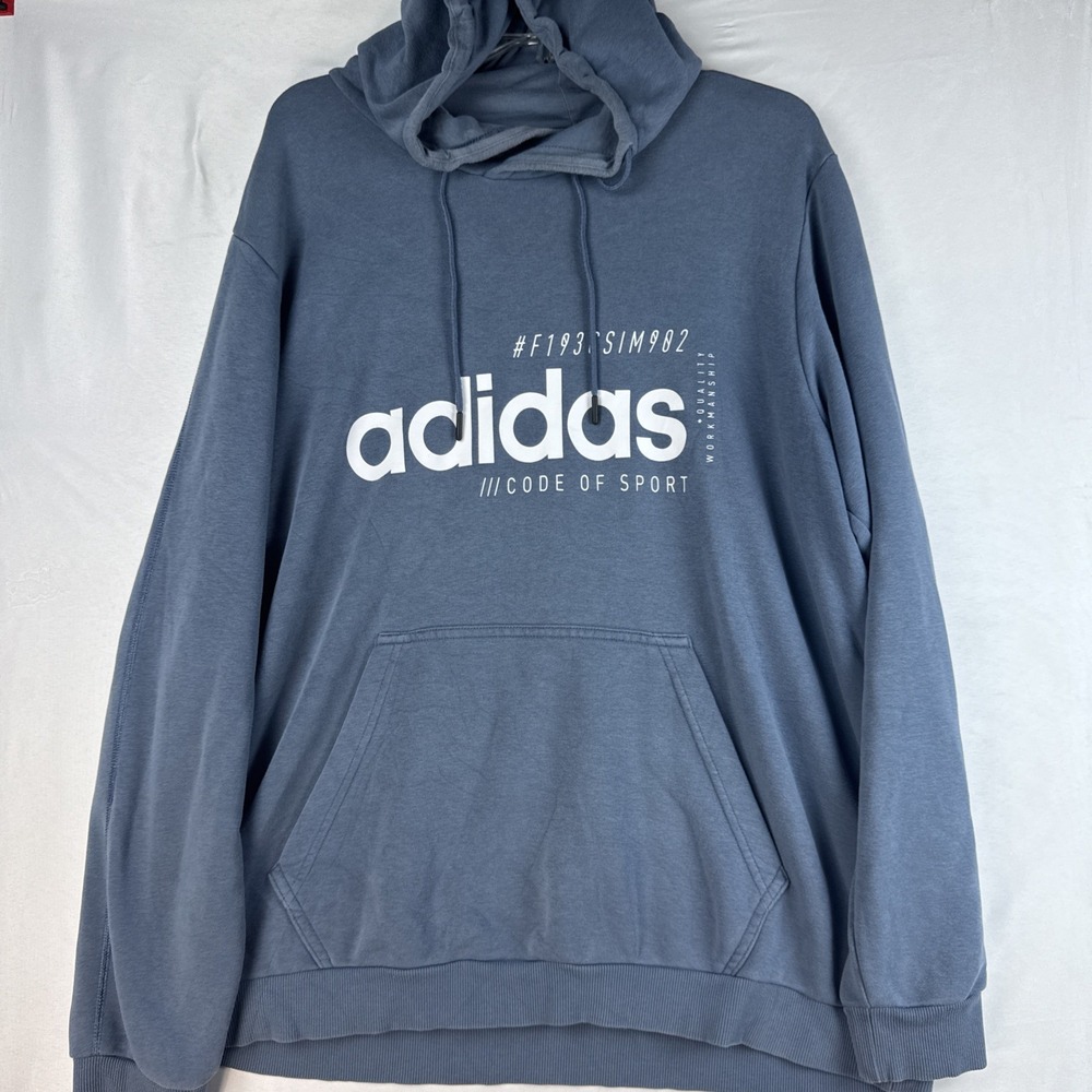 Adidas Brilliant Basics Hoodie Mens XL Blue Sweatshirt Pullover Code‎ Of Sport